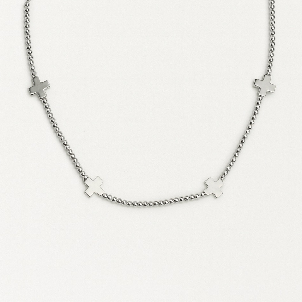 ⚜️ Minimalist Silver Cross Charm Necklace ❤️🔥